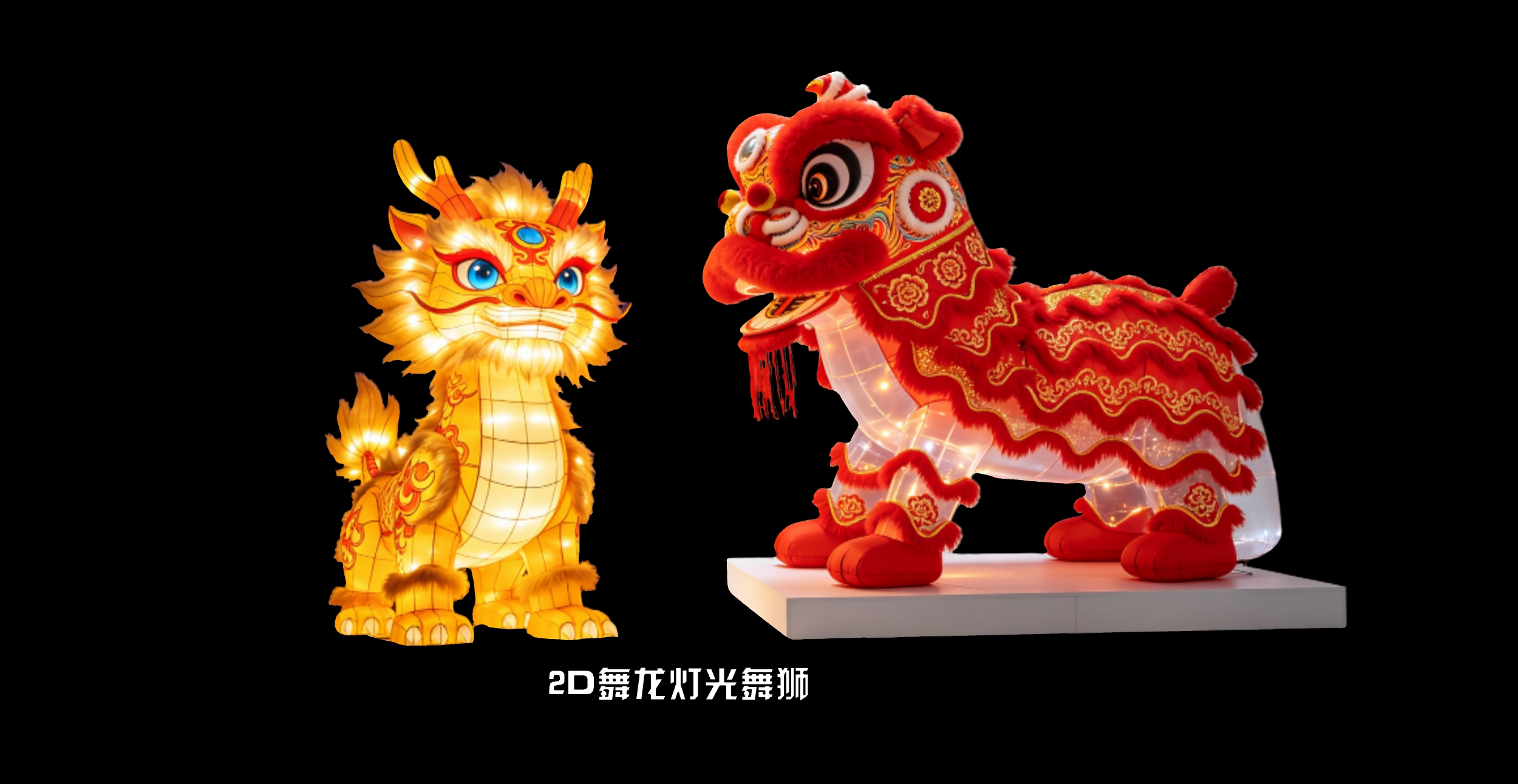 2D舞龙灯光舞狮
