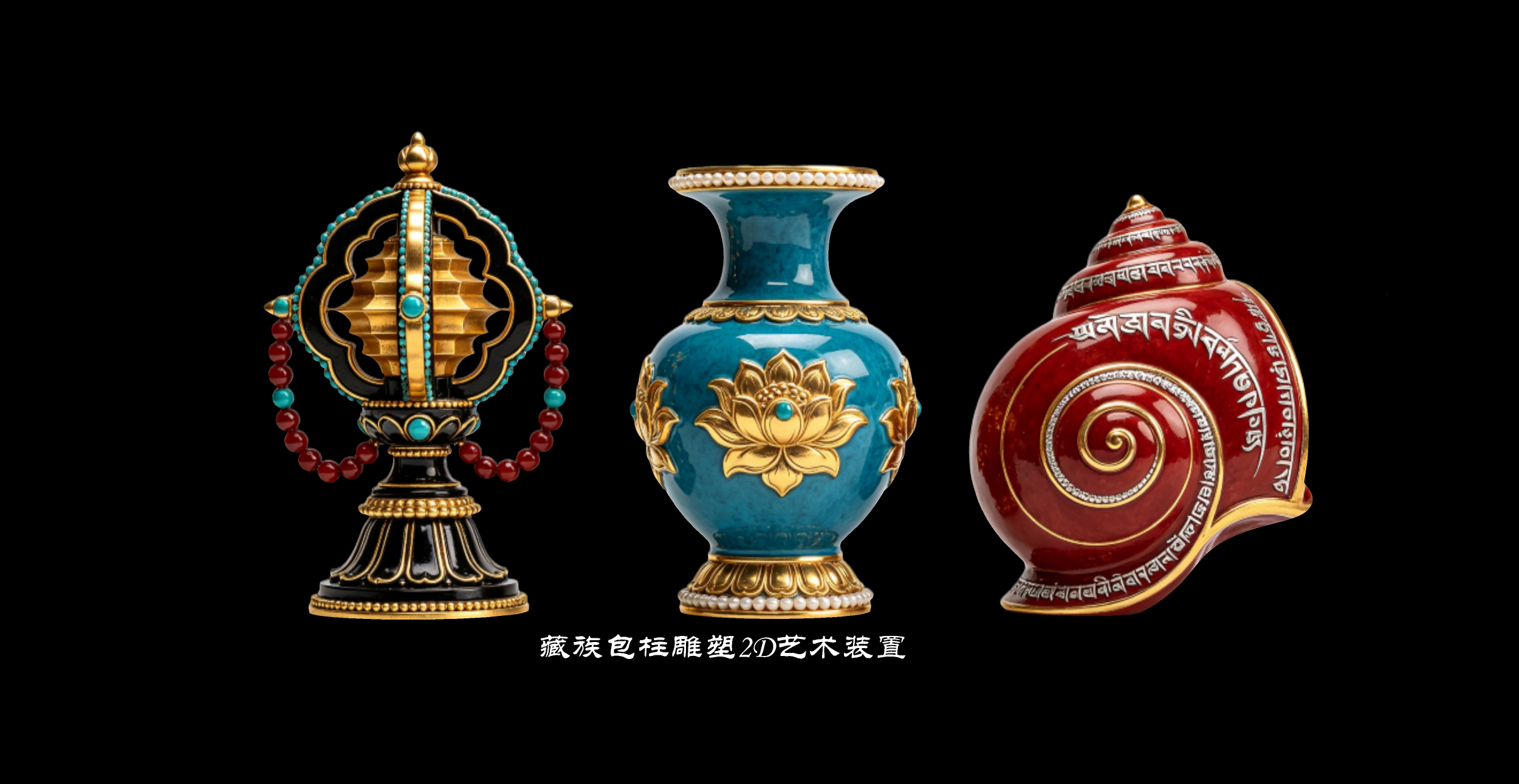 藏族雕塑2D吉祥八宝