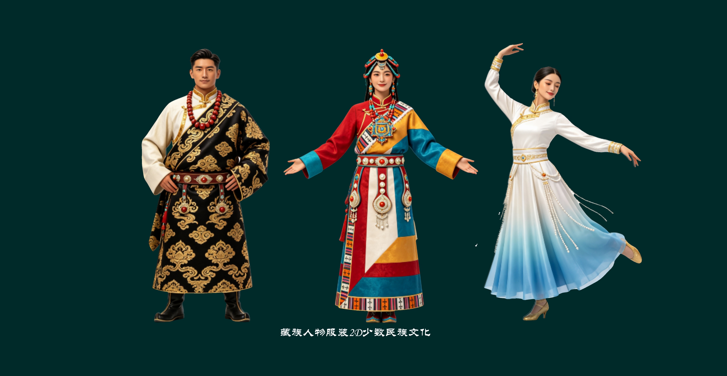 藏族人物服装2D少数民族文化