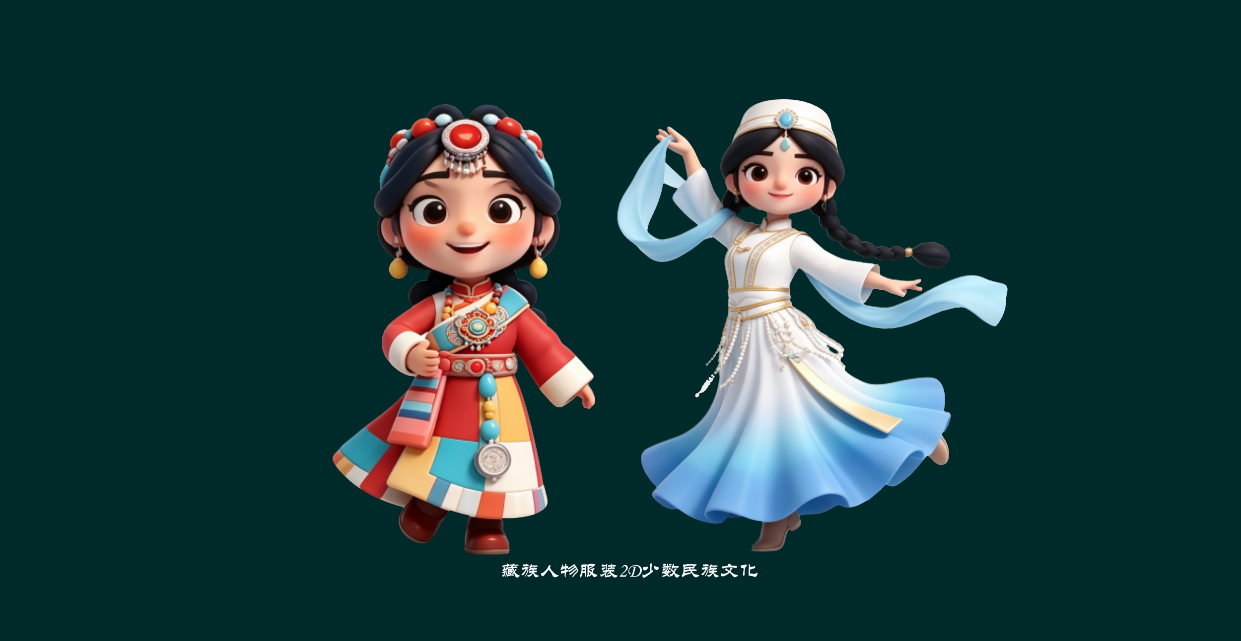 藏族人物服装2D少数民族文化