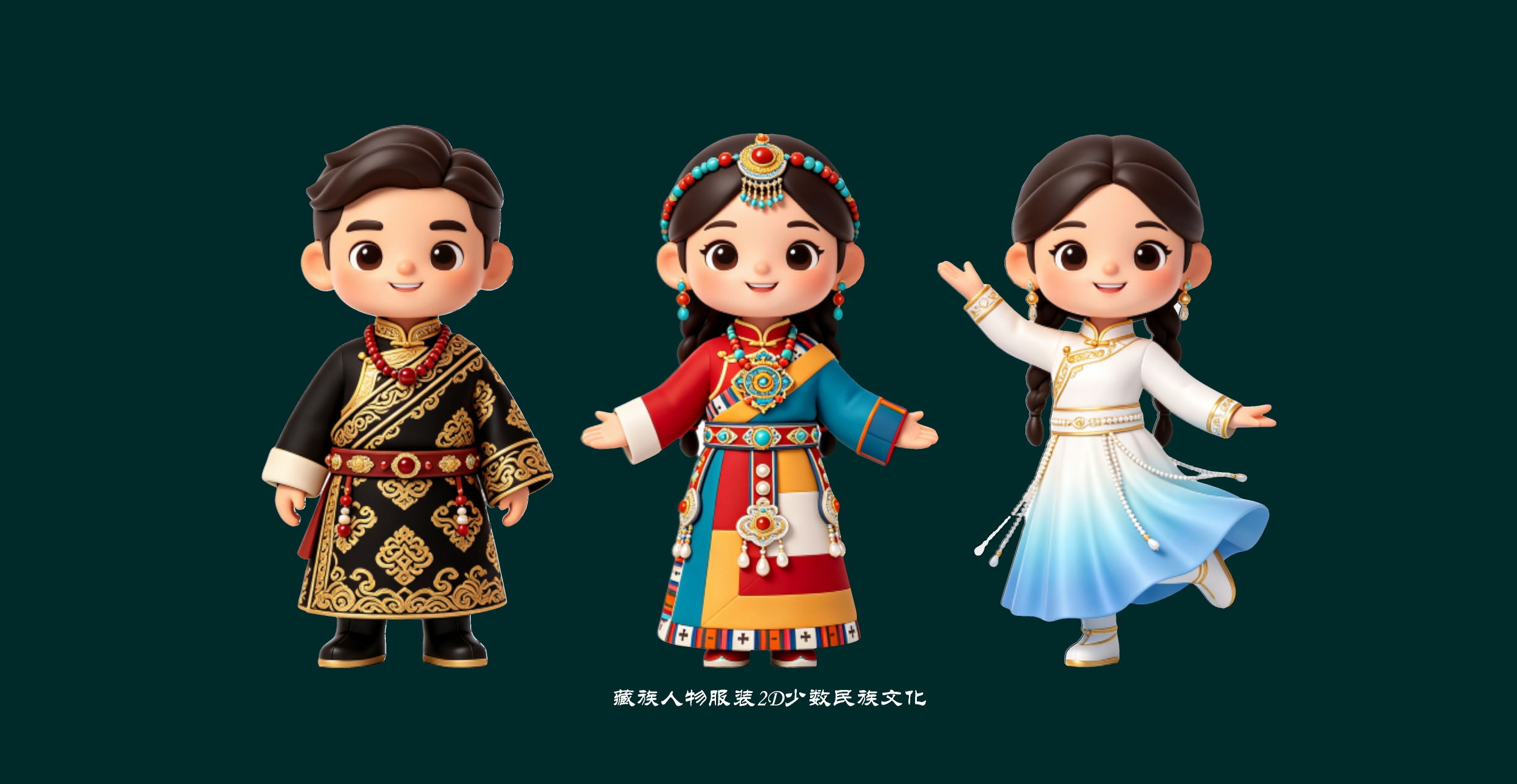 藏族人物服装2D少数民族文化
