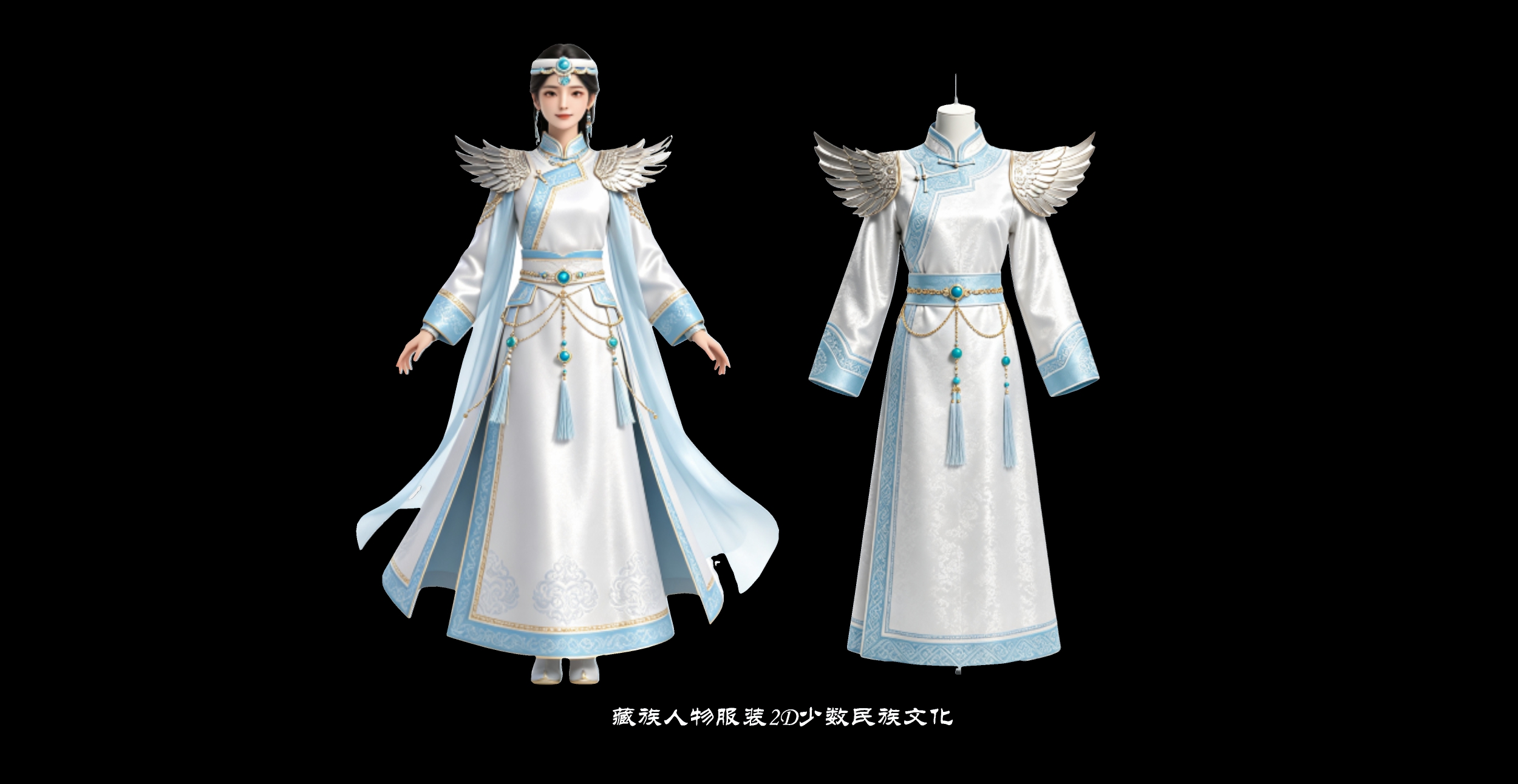 藏族人物服装2D少数民族文化
