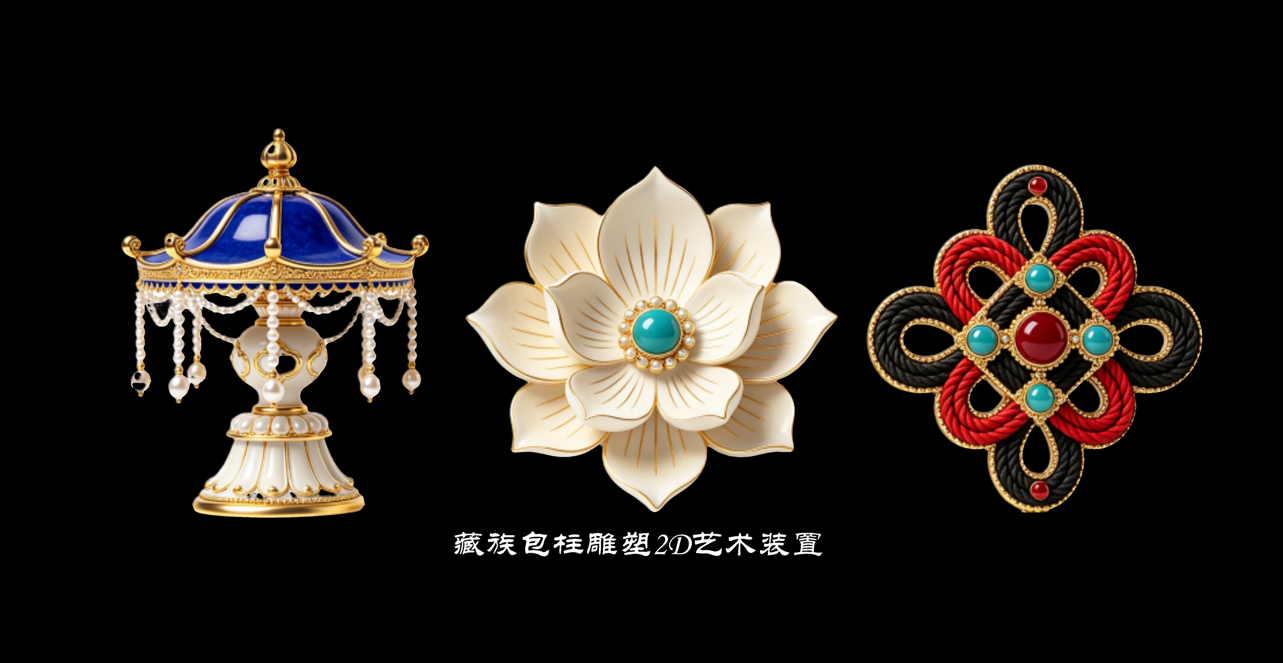 藏族包柱雕塑2D艺术装置