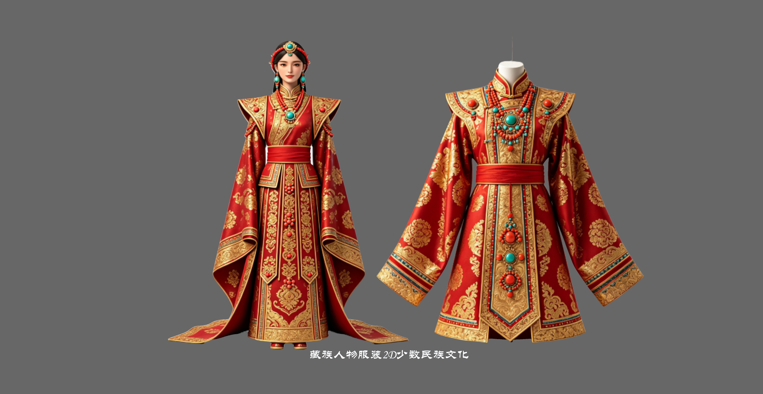 藏族人物服装2D少数民族文化