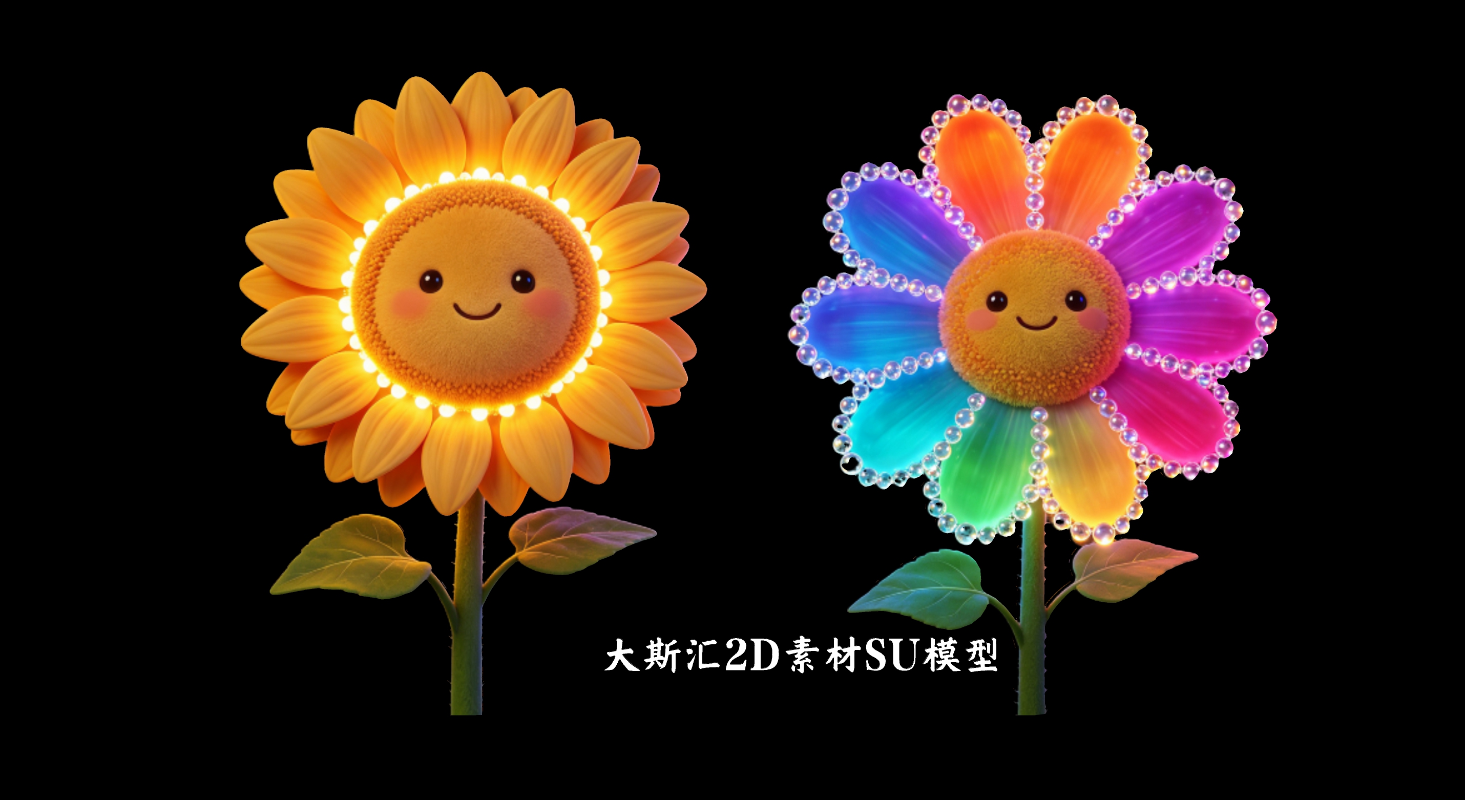 葵花幻彩夜光植物美陈美陈装置