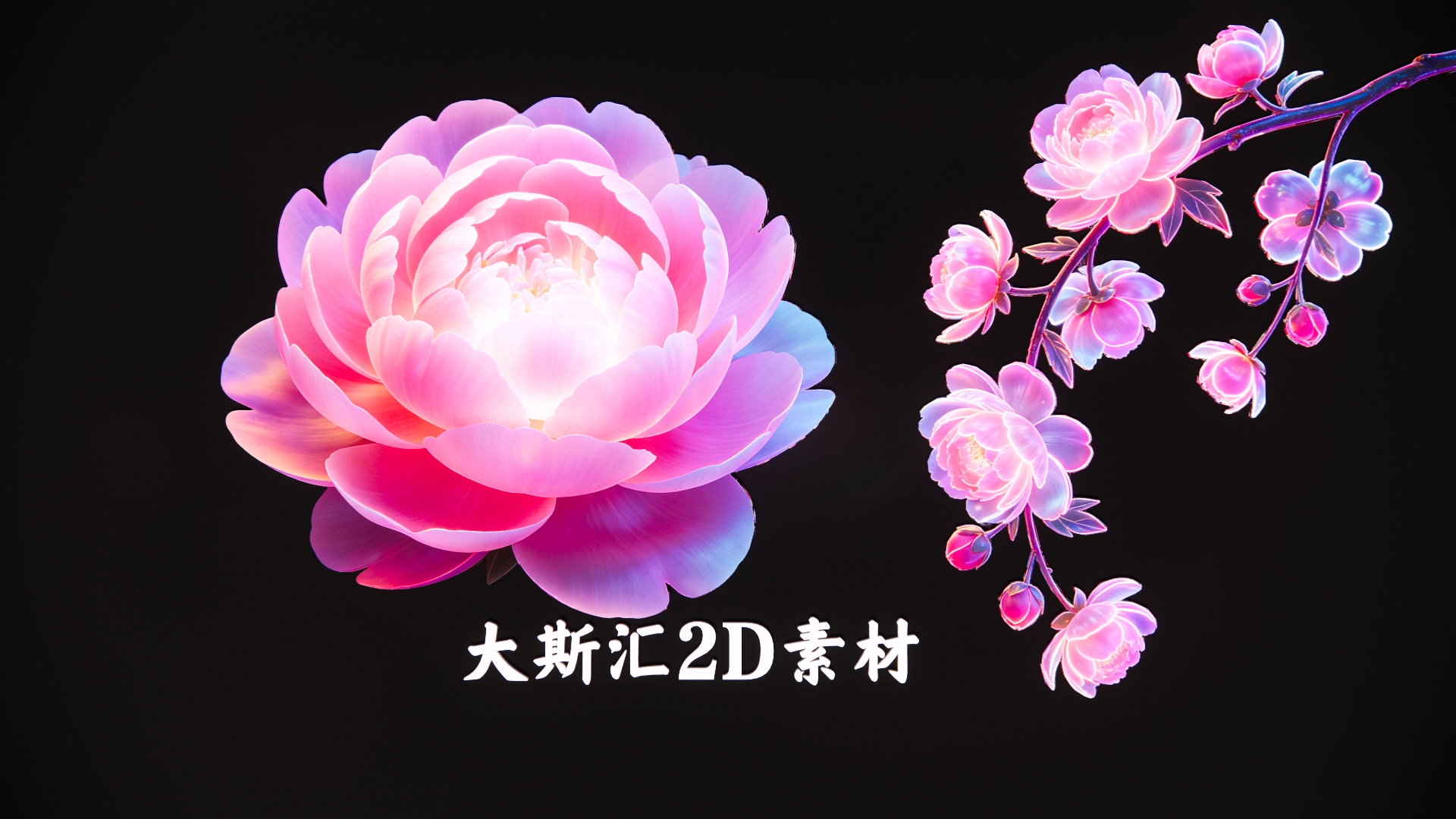 牡丹・海棠幻彩夜光美陈装置