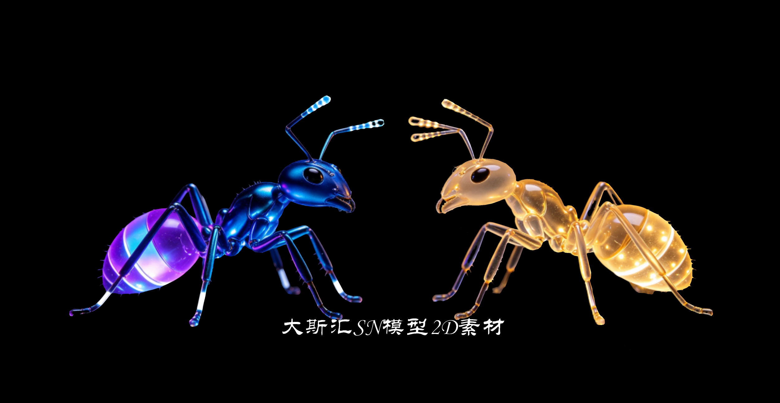 昆虫蚂蚁2D夜景灯光