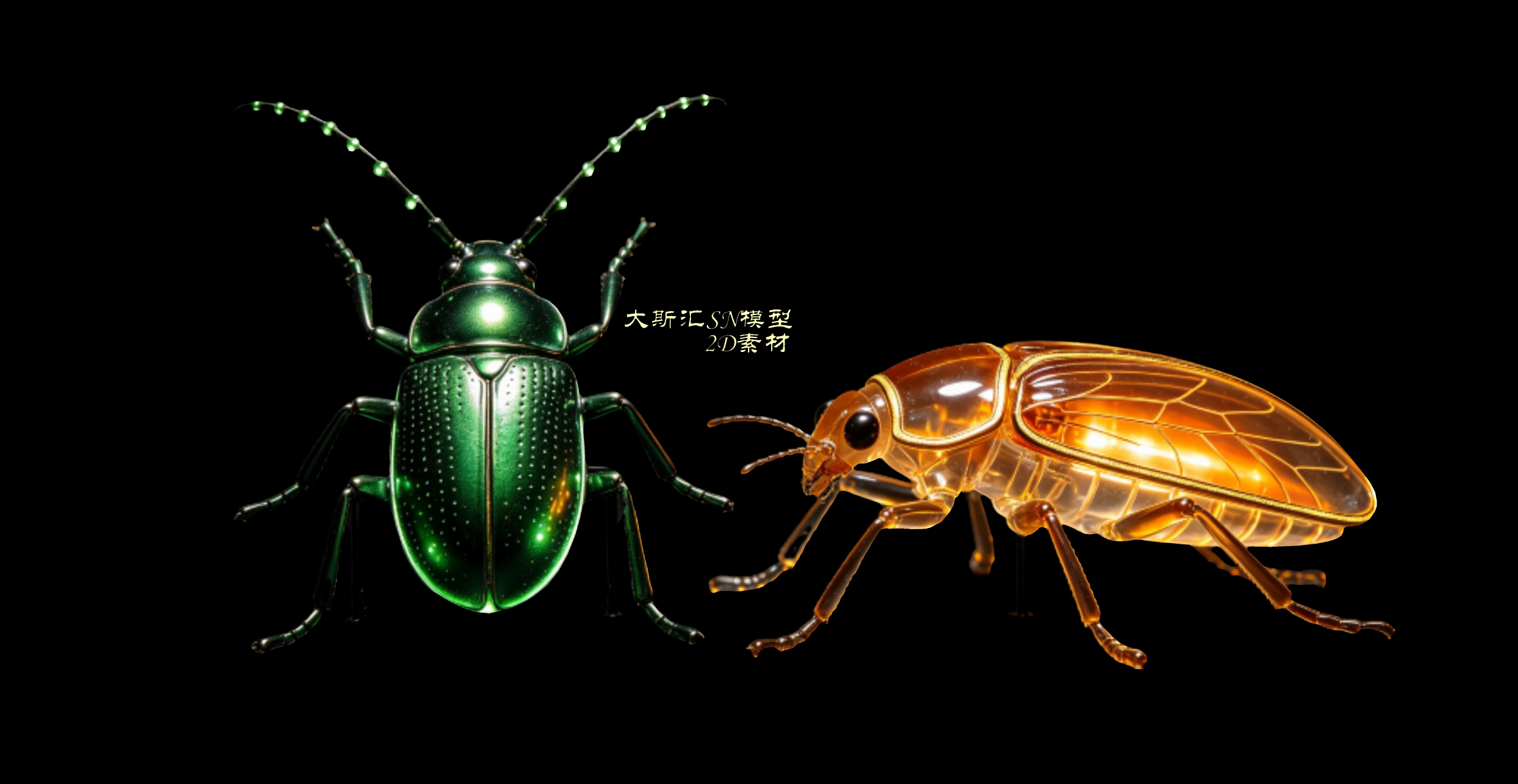 爬行昆虫2D夜景灯光