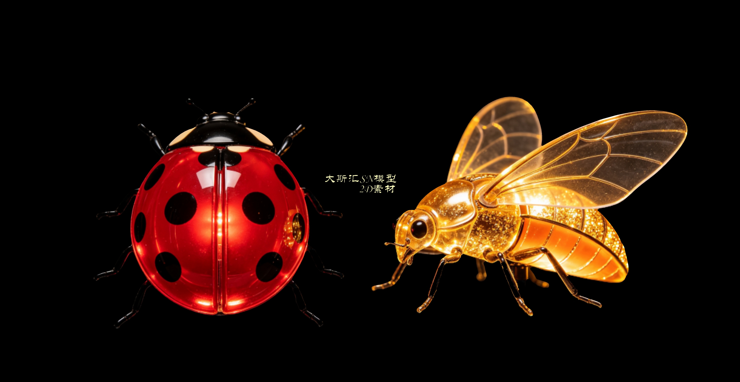 七星条虫爬行昆虫2D夜景灯光