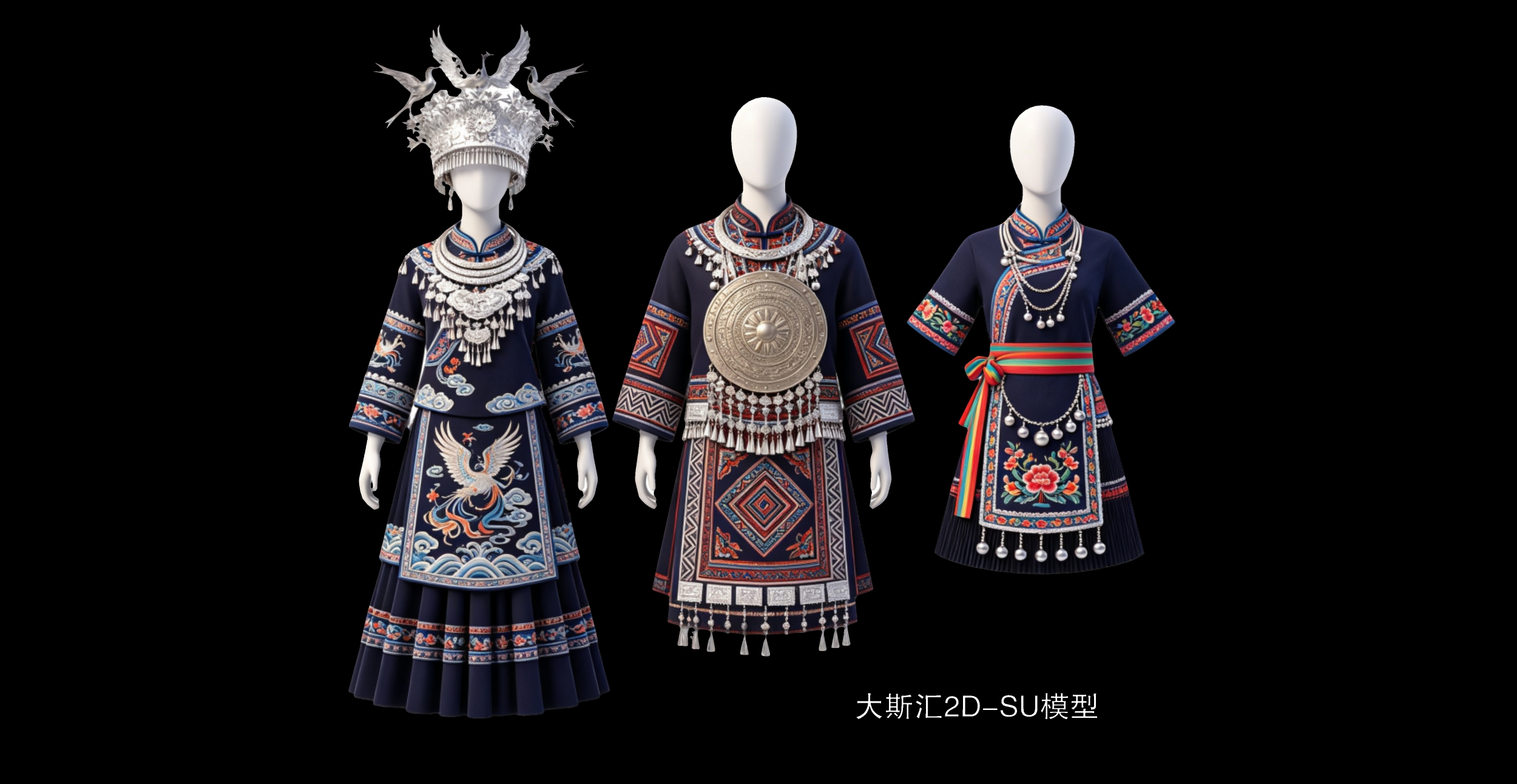 苗族服装人物挂件民族文化2D素材