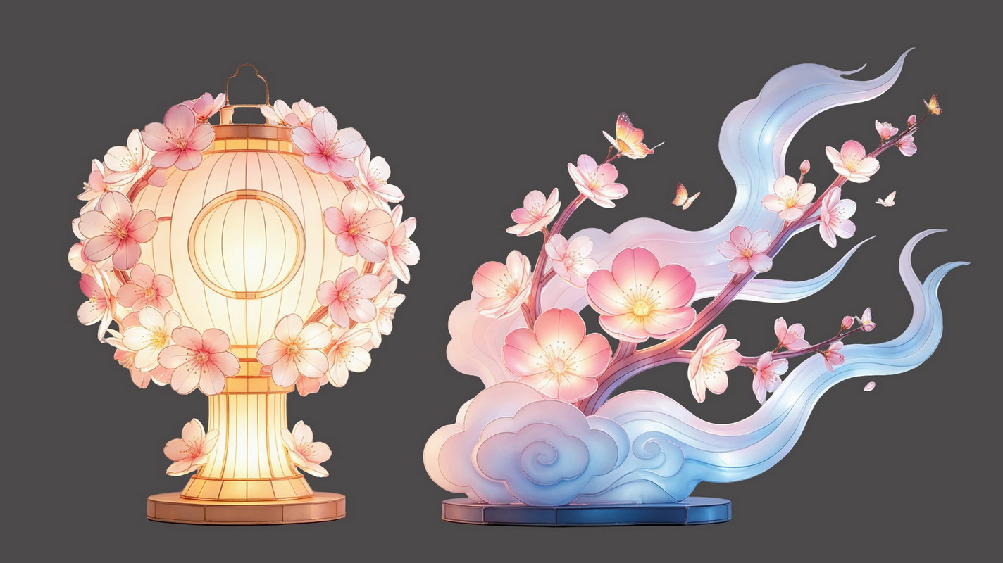 花蓝花艺景观灯光免扣PNG剪影