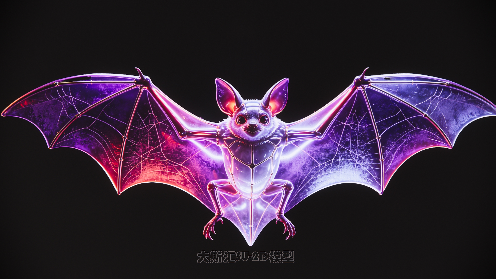 蝙蝠夜景灯光2D剪影鸟类飞行动物