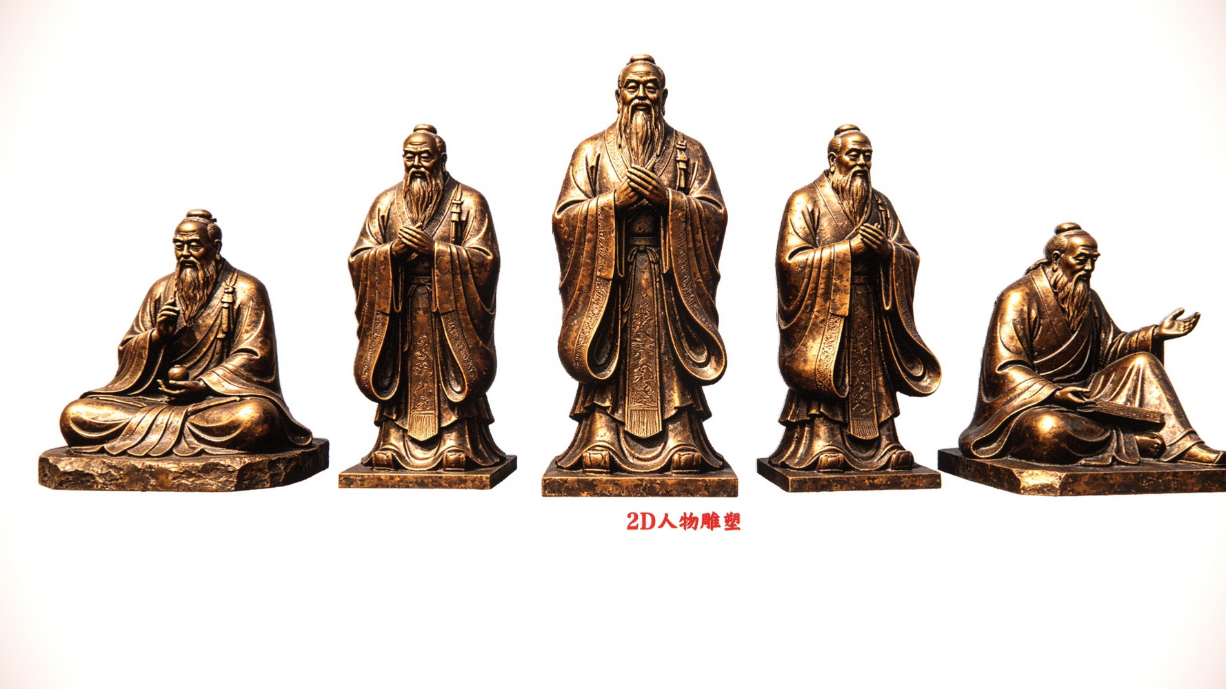 老子古铜雕塑2D人物