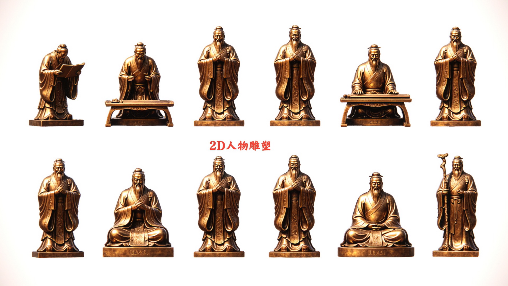 孔子2D人物雕塑