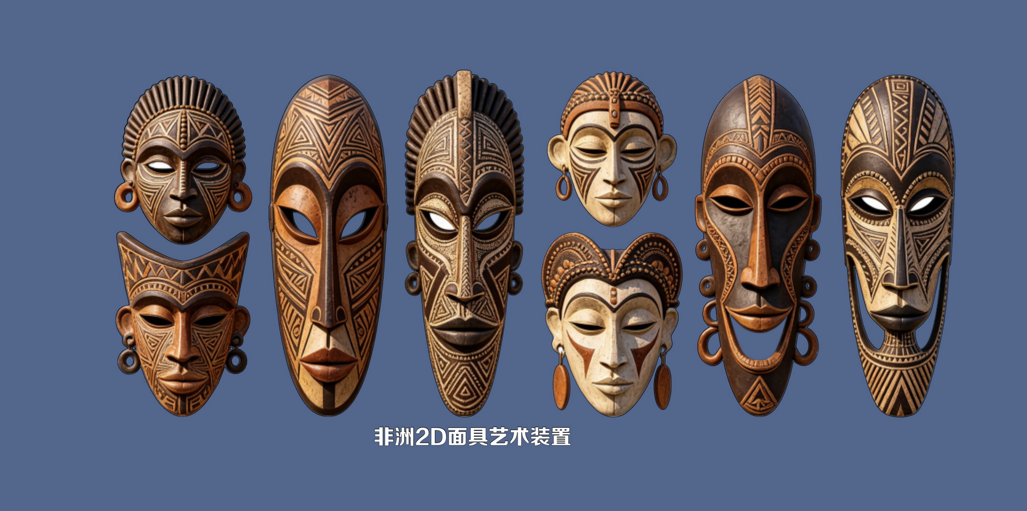 非洲2D面具