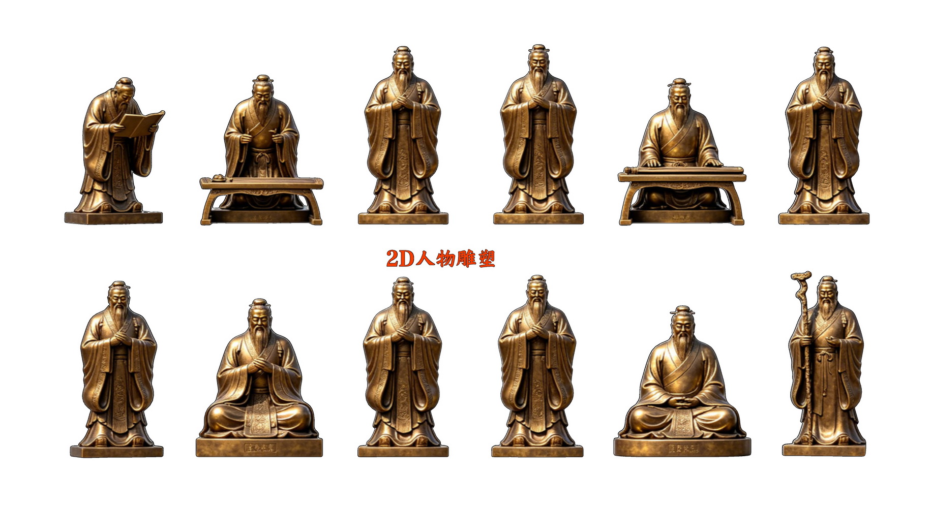 孔子2D人物雕塑