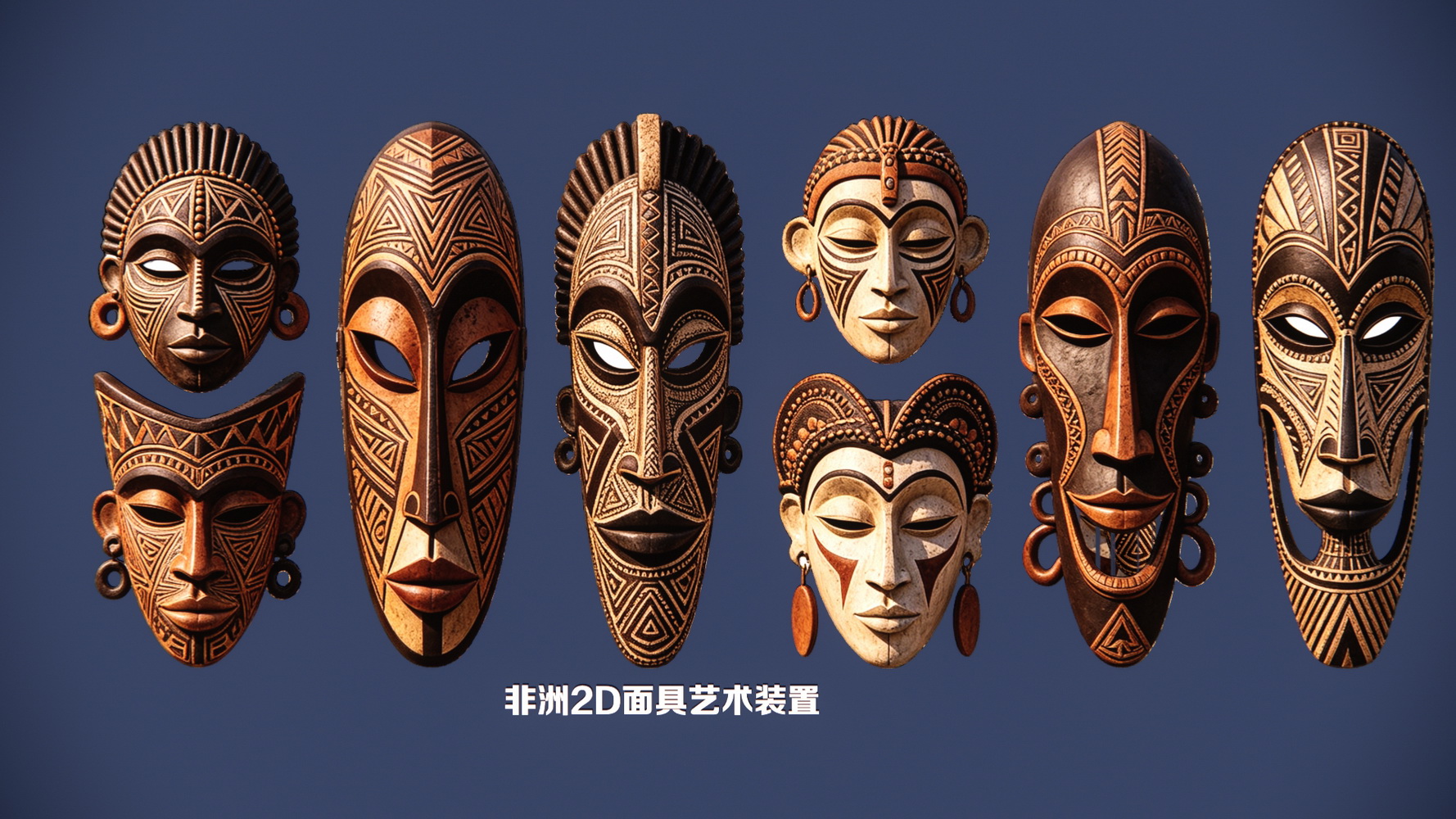 非洲2D面具