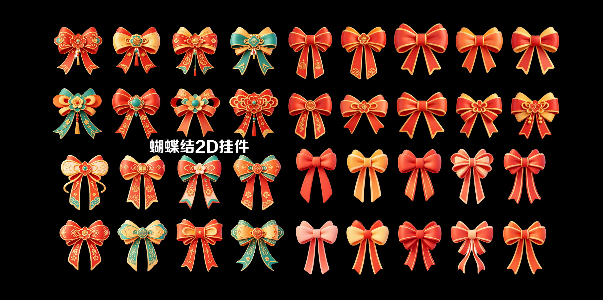 SU模型蝴蝶结2D挂件