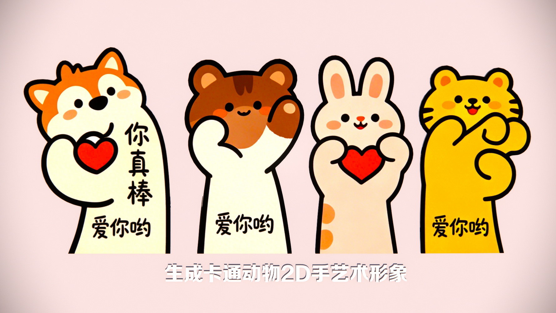SU卡通动物2D手艺术形象