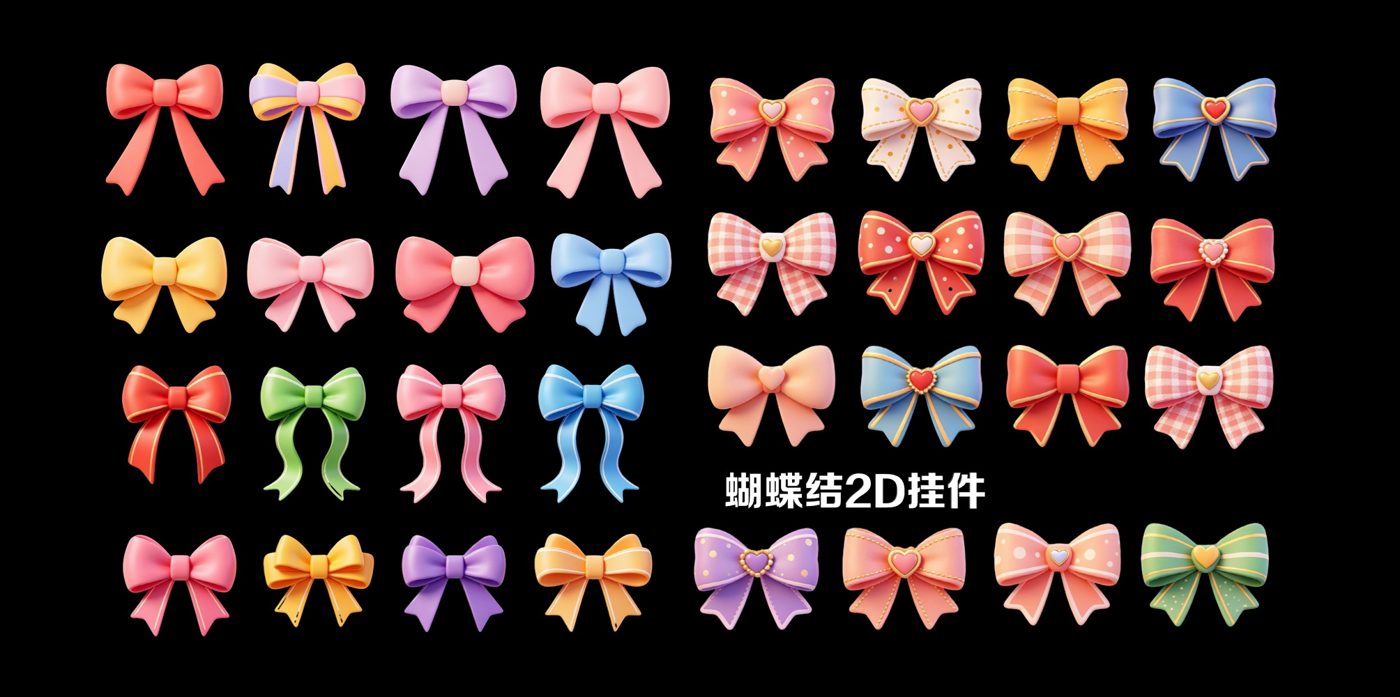 现代蝴蝶结2D挂件SU模型