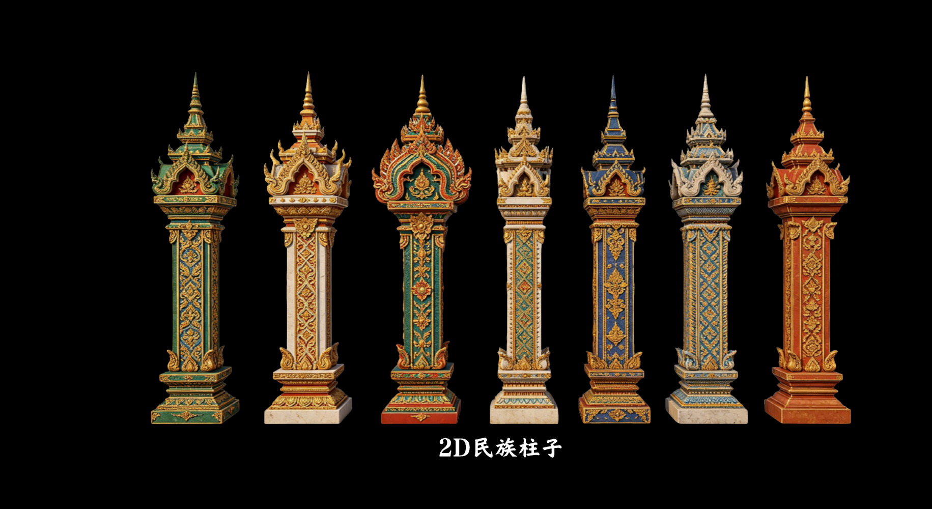 图腾柱子泰国图腾柱子异域柱子