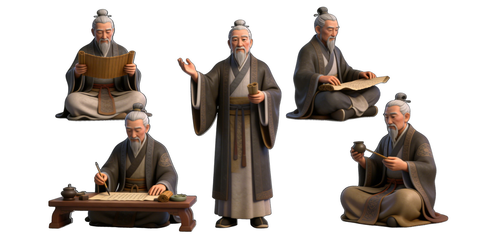 人物2D华陀2古代名人名医剪影SU模型