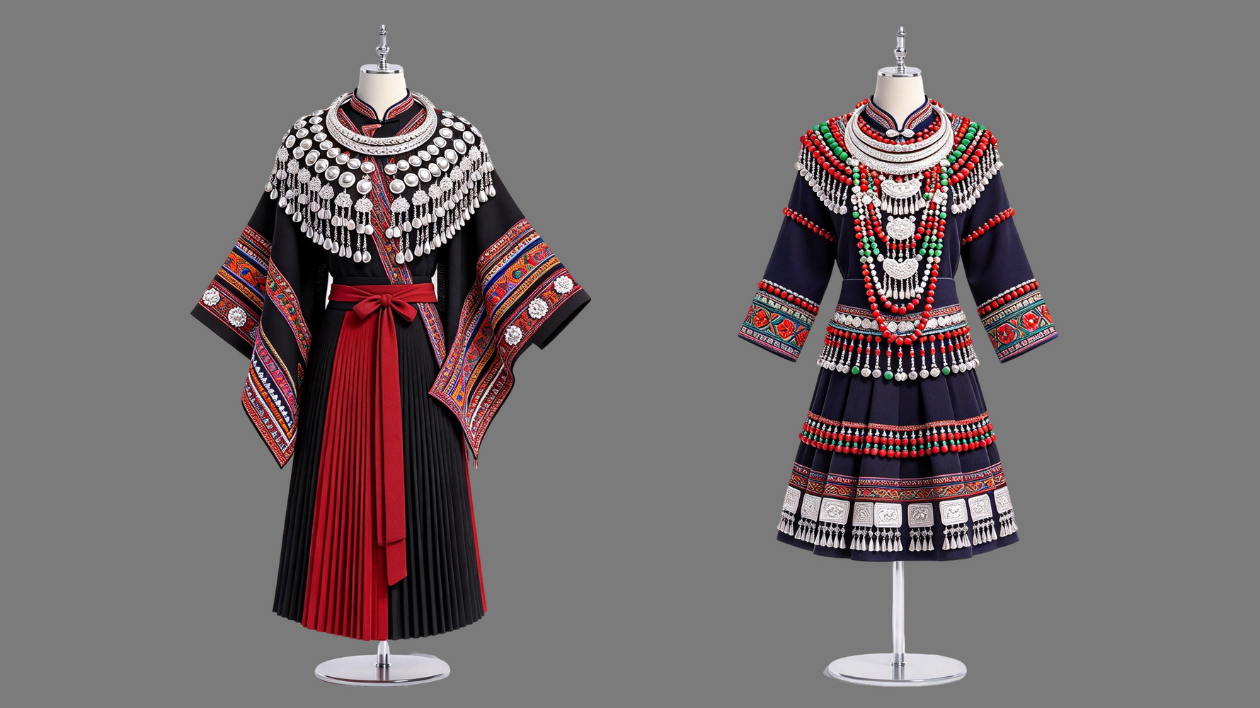 瑶族服装 模特人物少数民族服饰PNG