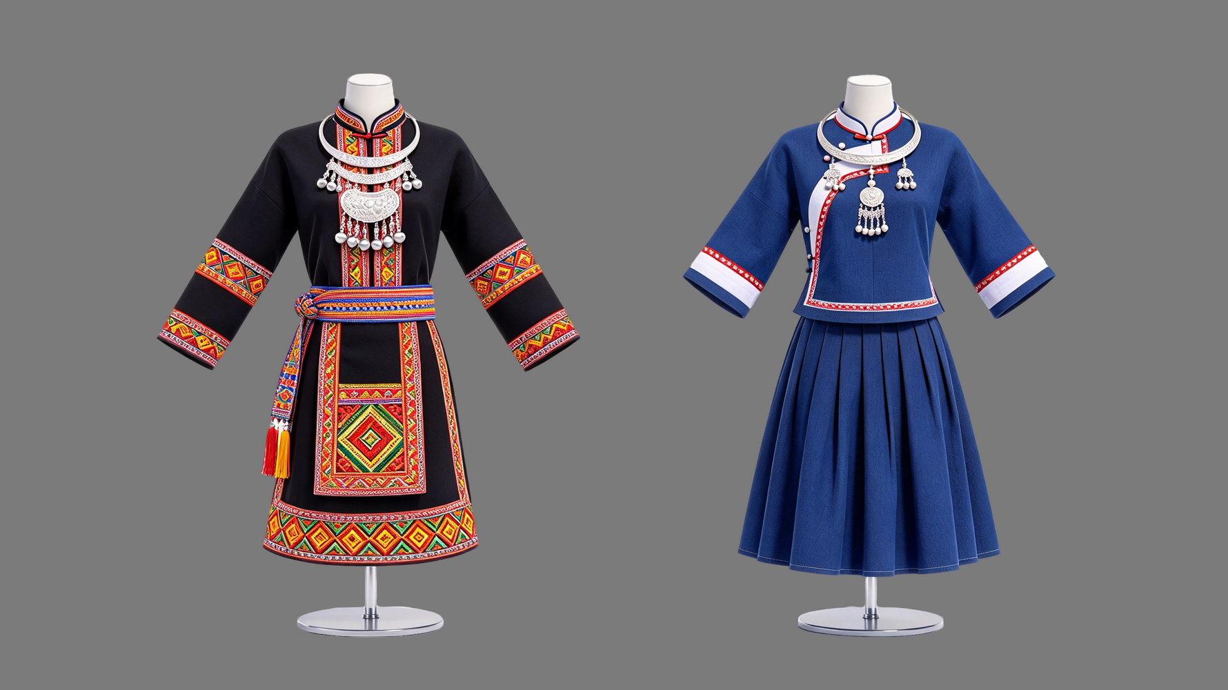 瑶族服装 模特人物少数民族服饰PNG
