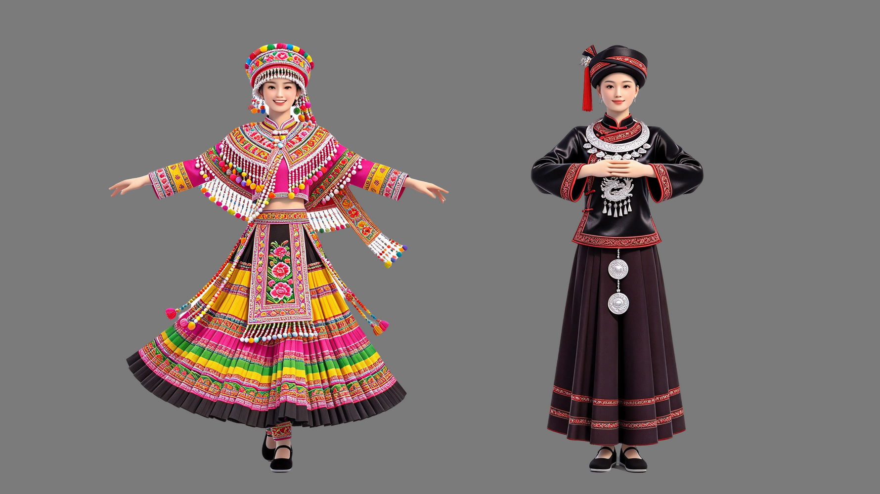 瑶族服装 模特人物少数民族服饰