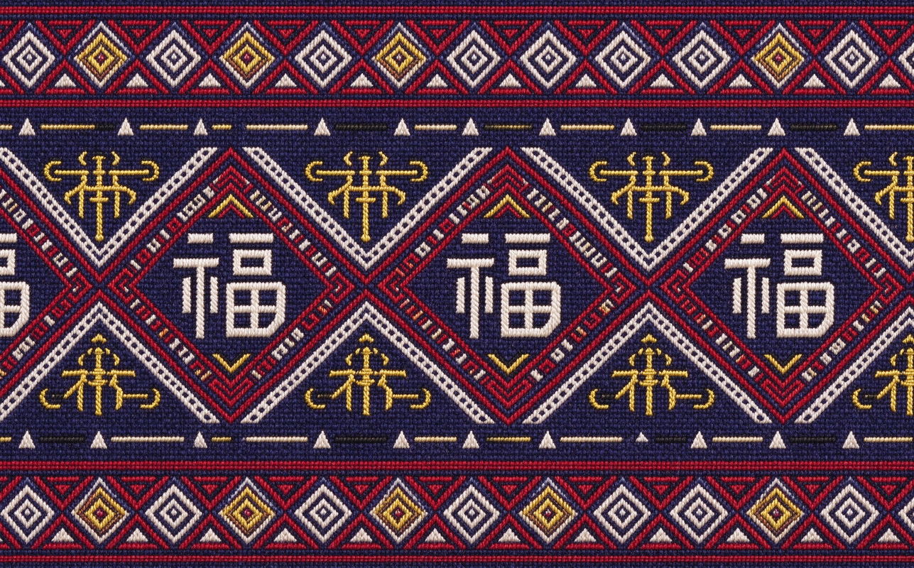 壮族铜鼓无缝拼接图案贴图