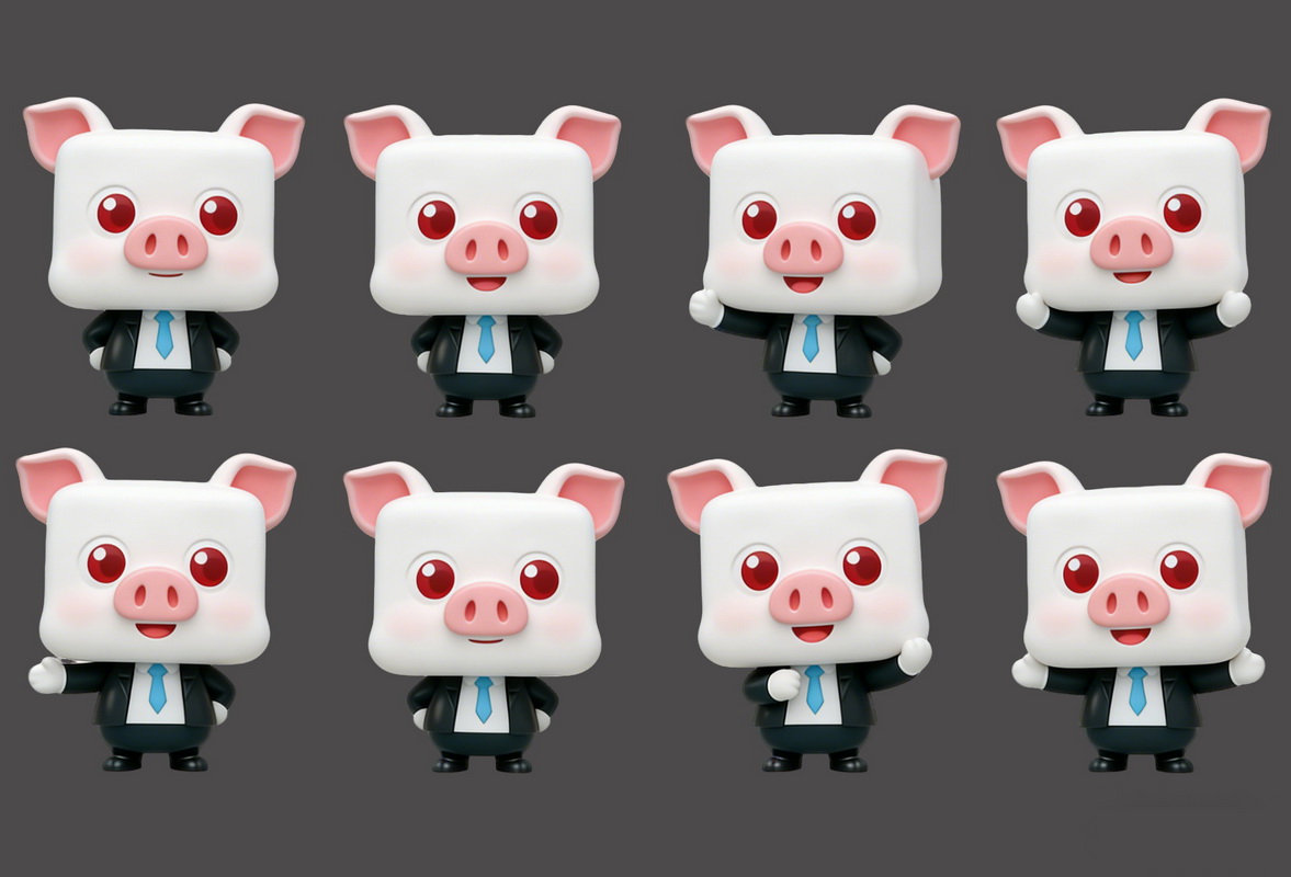 卡通小马人物IP形象雕塑PNG免扣