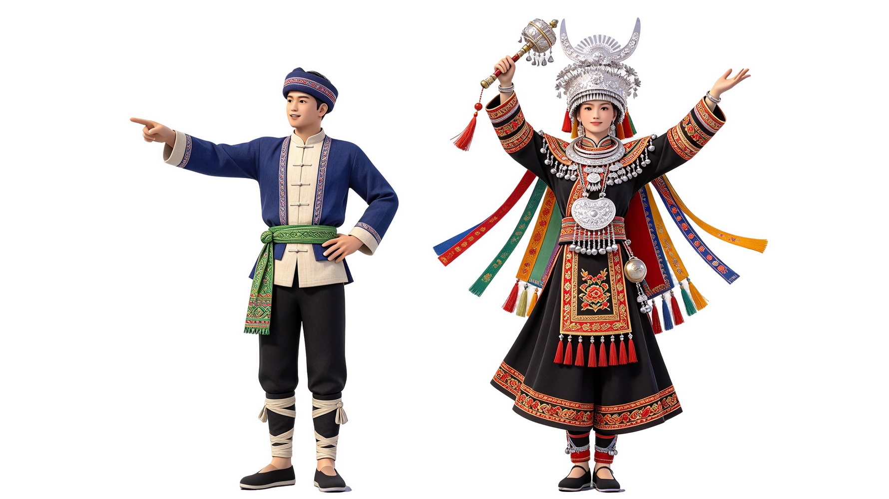 瑶族服装人物民族服饰 SU模型