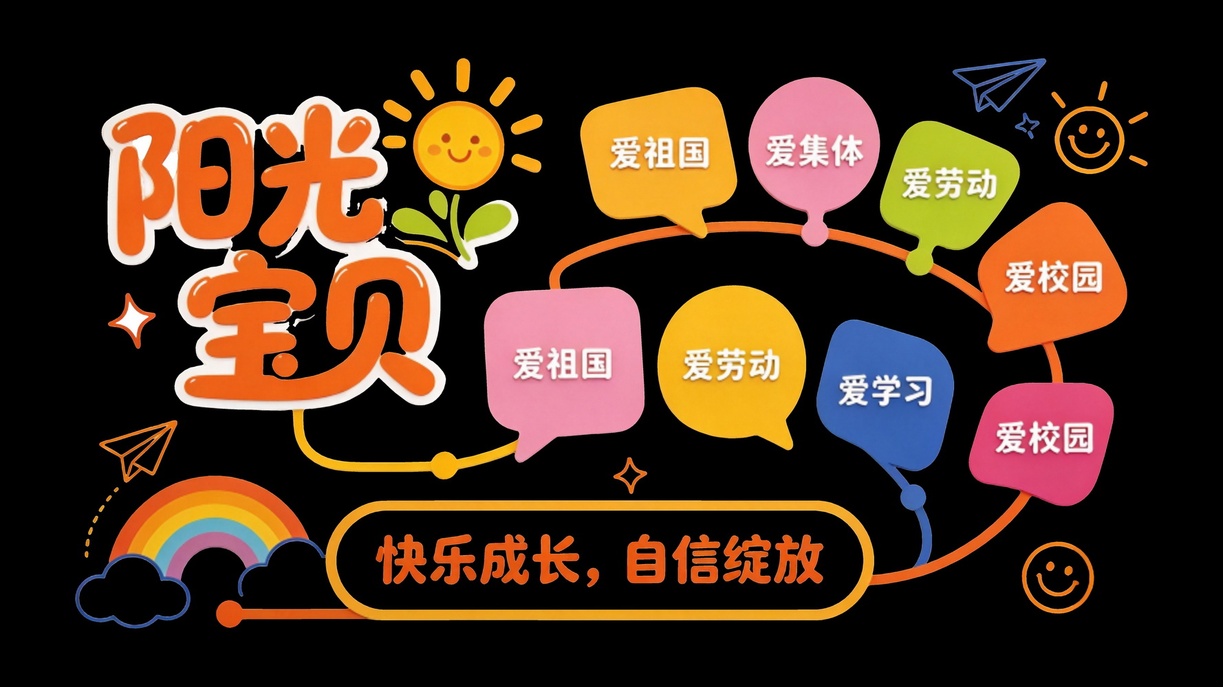现代校园文化墙童趣装饰SU模型