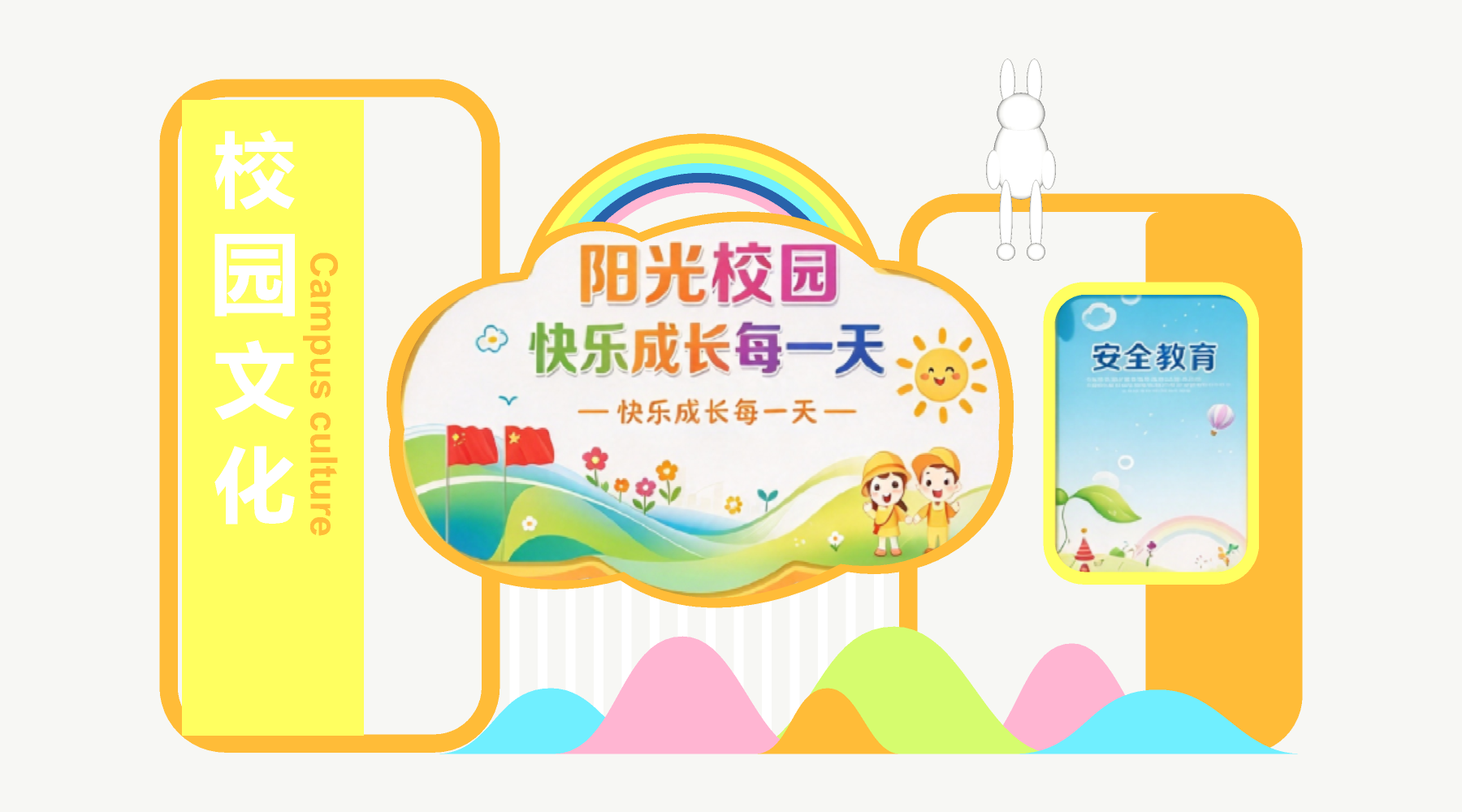 阳光校园文化墙SU模型