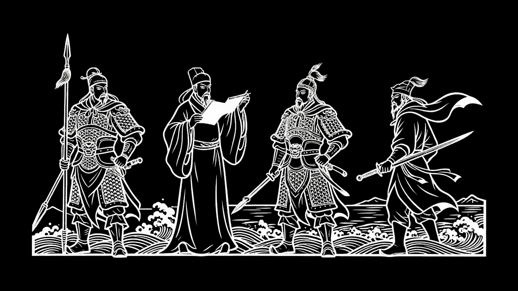 古代名人武将 人物SU模型