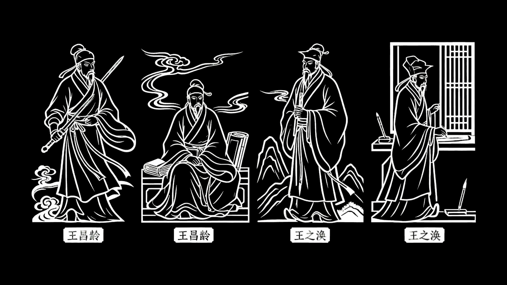古代名人诗人人物SU模型