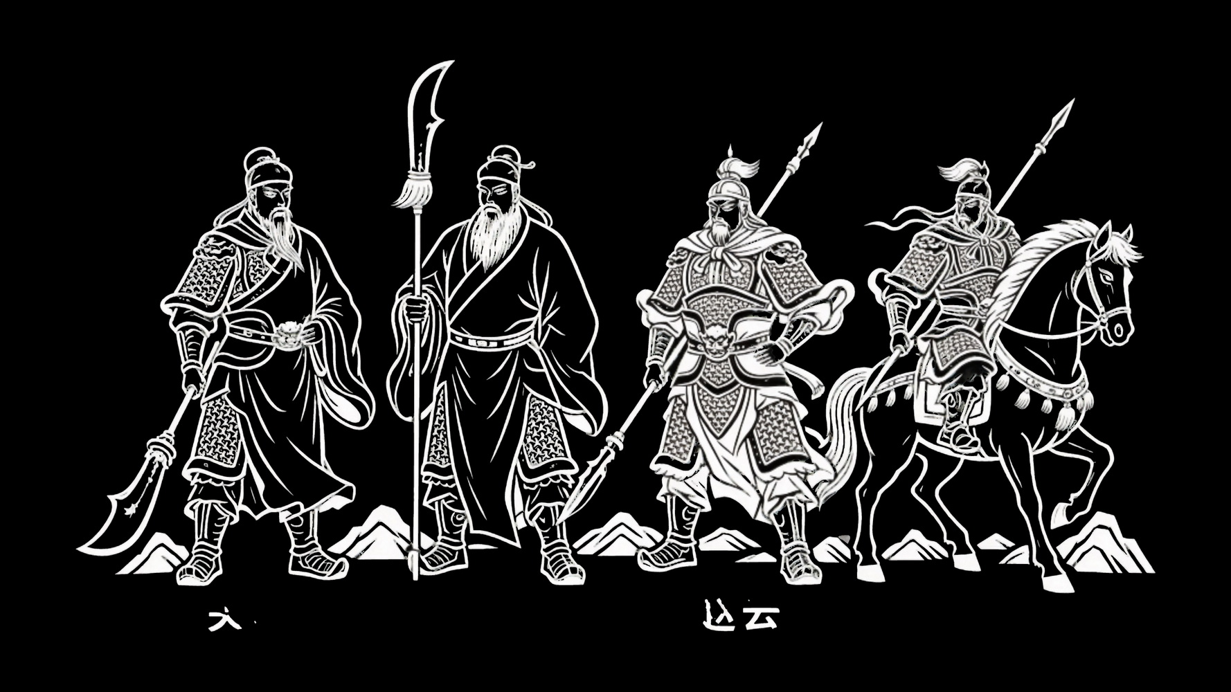 古代名人人物SU剪影