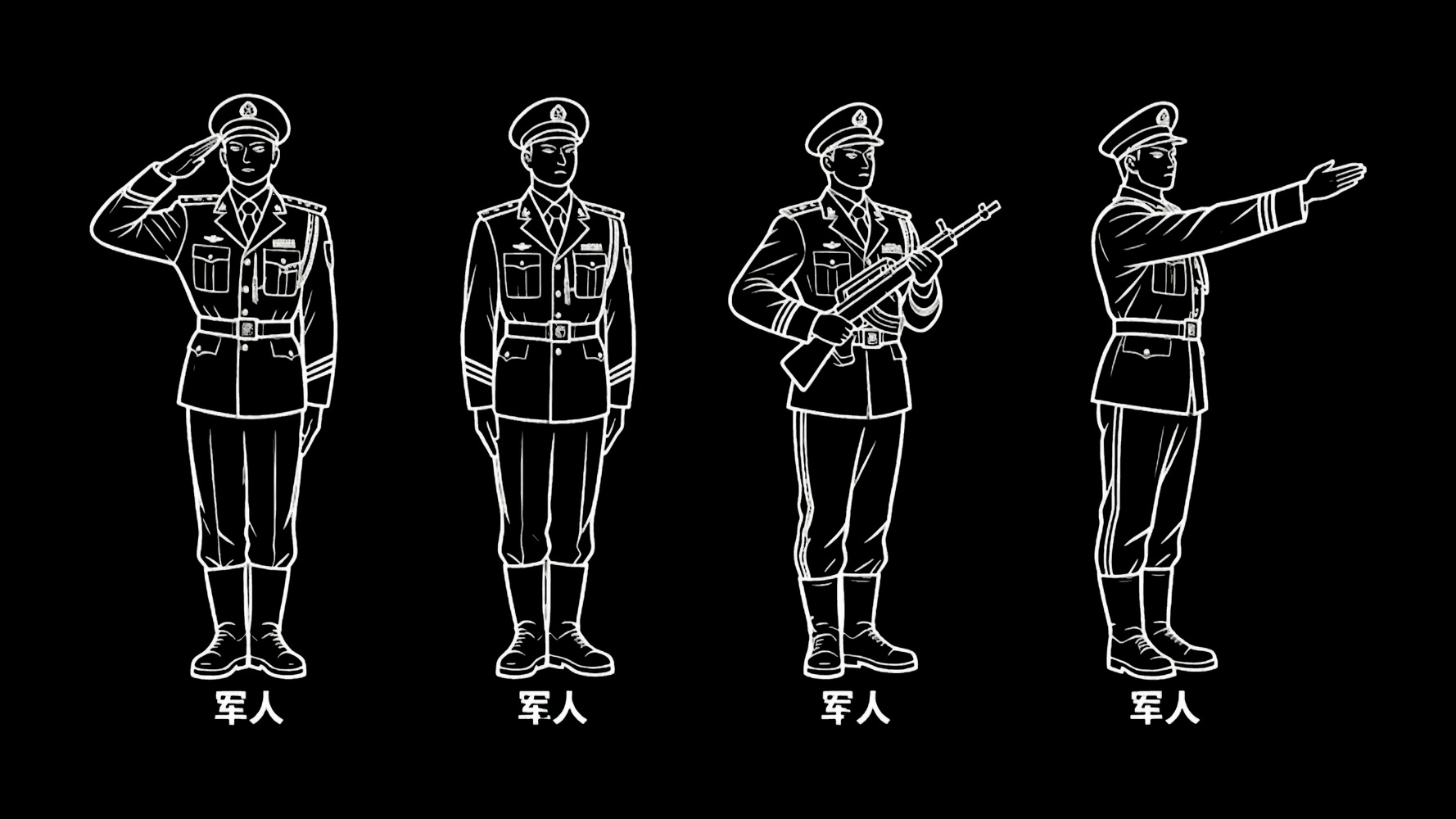 现代军人警察人物SU模型