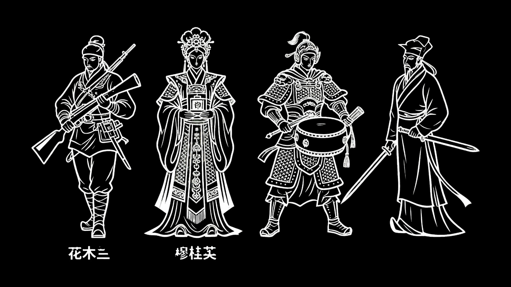 古代名人 人物SU模型
